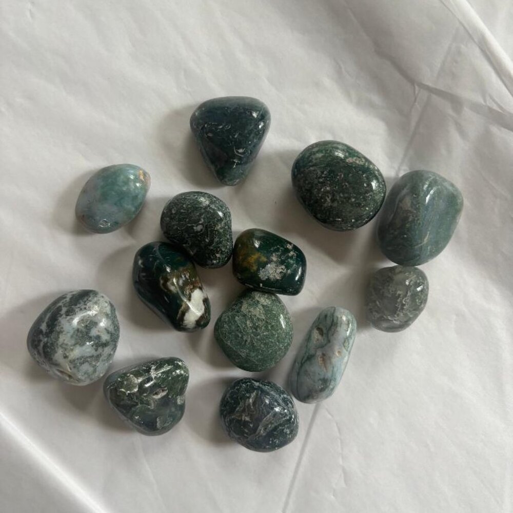 Moss Agate Crystals BULK Tumbled